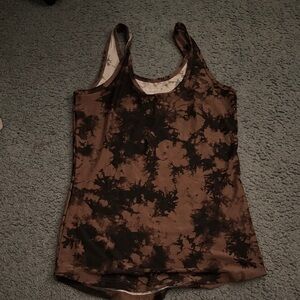 Brown and Black Tie-Dye Women's Tank Top